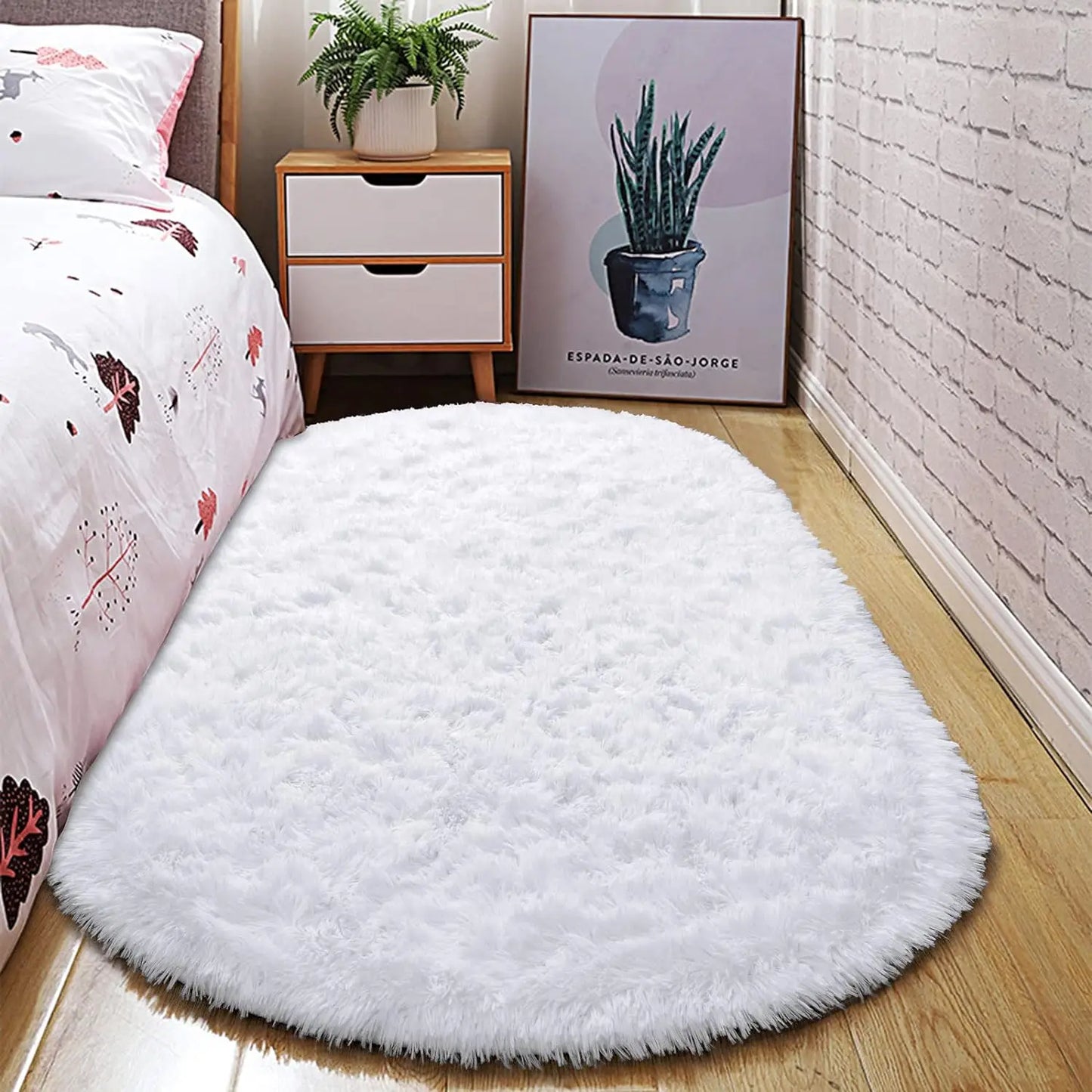Oval Fluffy Ultra Soft Area Nursery Mats
