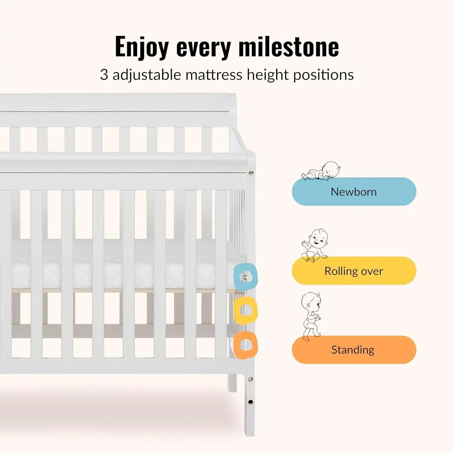 4-in-1 Convertible Mini Baby Crib