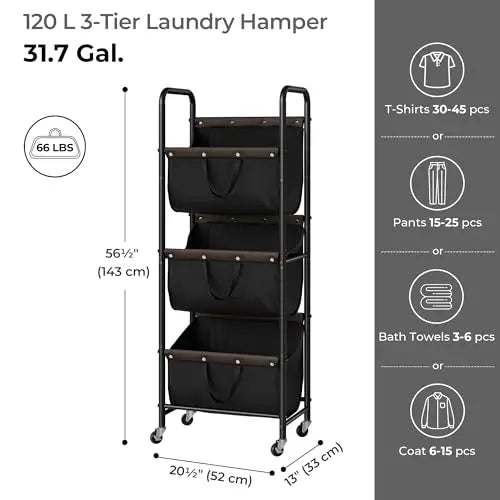 Rolling Laundry Organizer With Wheels