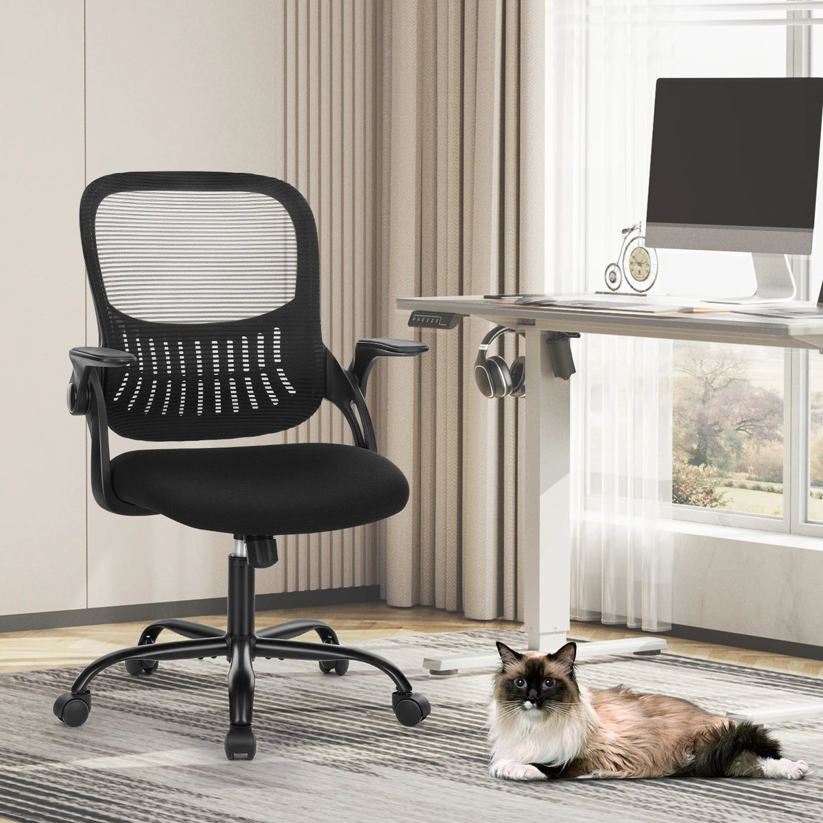 Ergonomic Mid-Back Mesh Backrest with Lumbar Support
