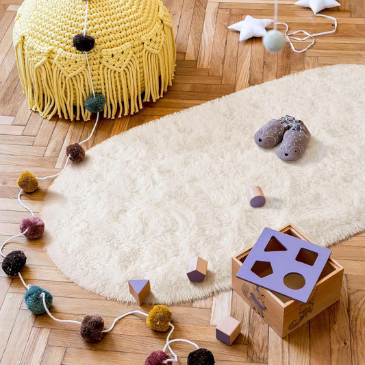 Oval Fluffy Ultra Soft Area Nursery Mats