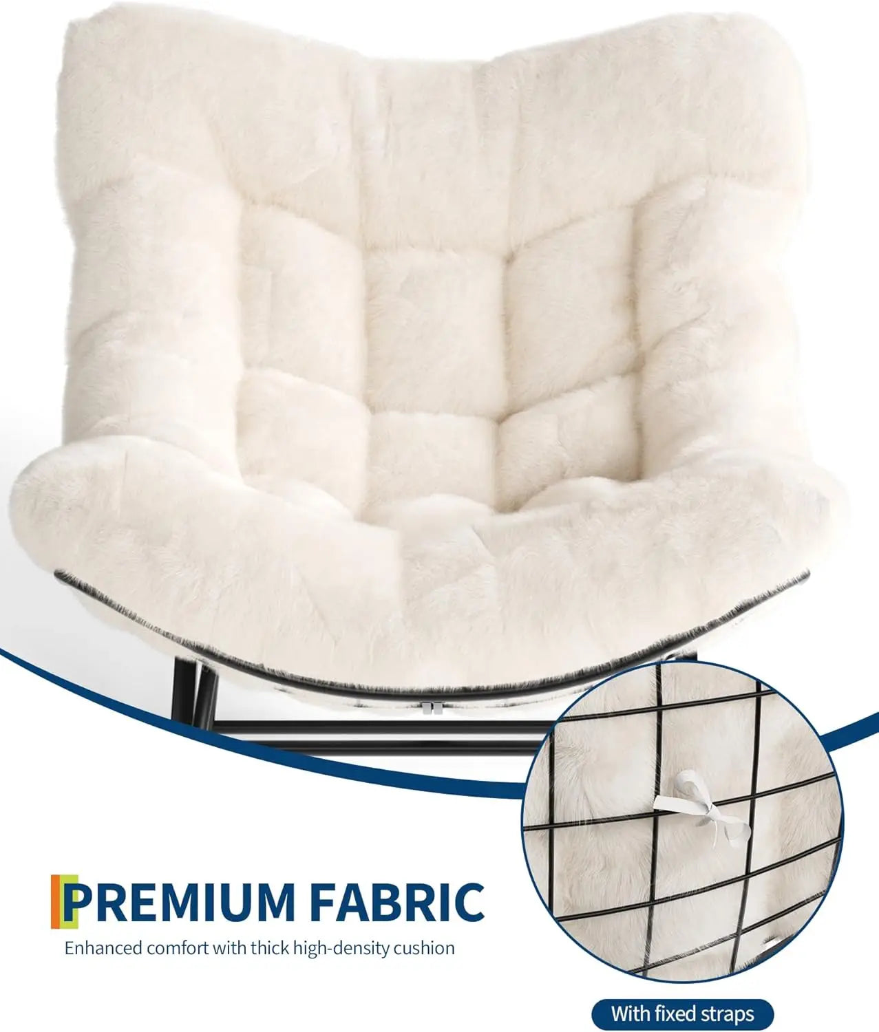 Outdoor Egg Rocker Rocking Chair with Footrest