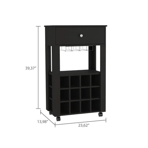 1-Drawer 12-Bottle Wine Cabinet Wenge