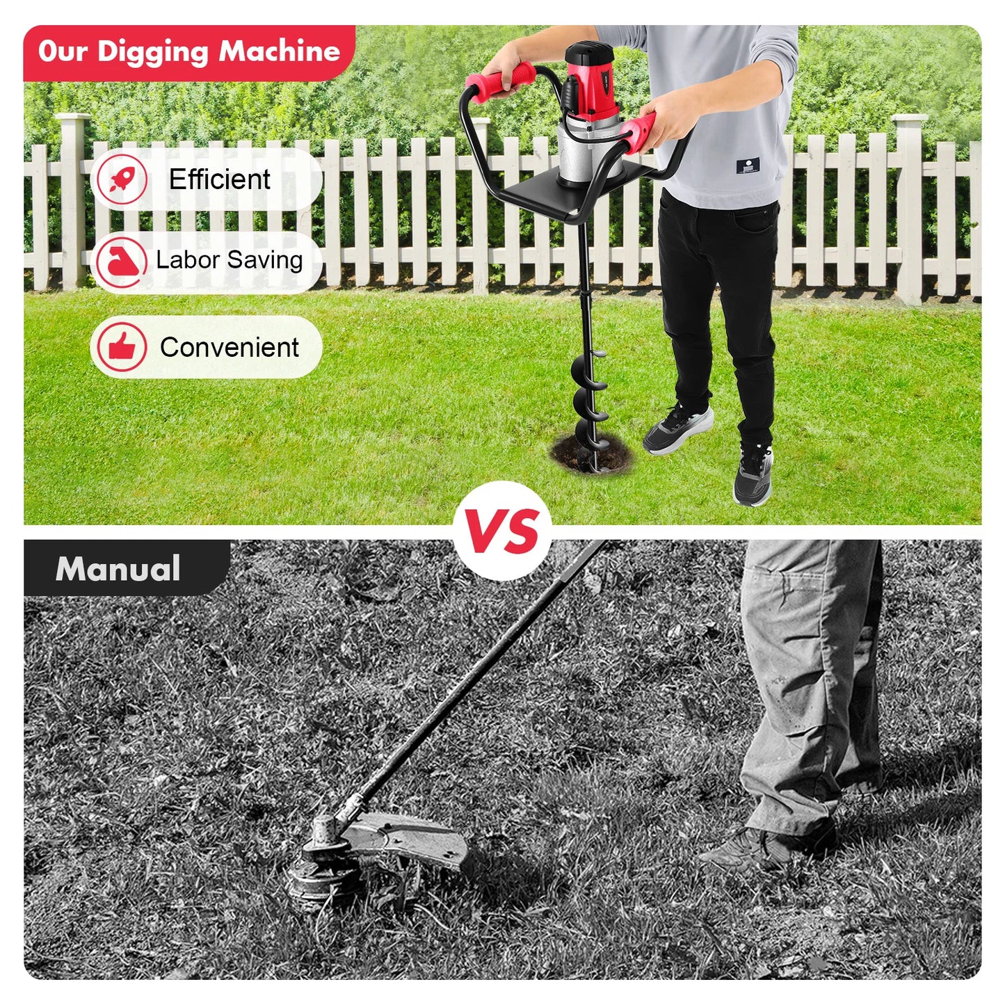 Electric Post Hole Digger with Drill Earth Auger