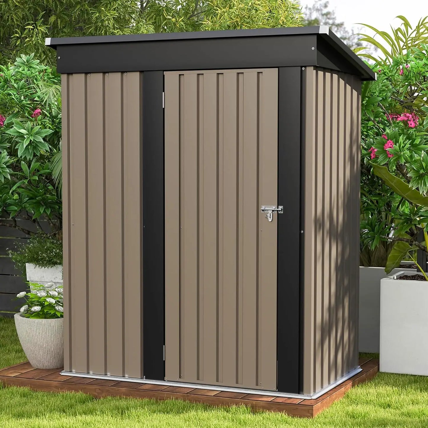 Tool Shed with Sloping Roof and Lockable Door
