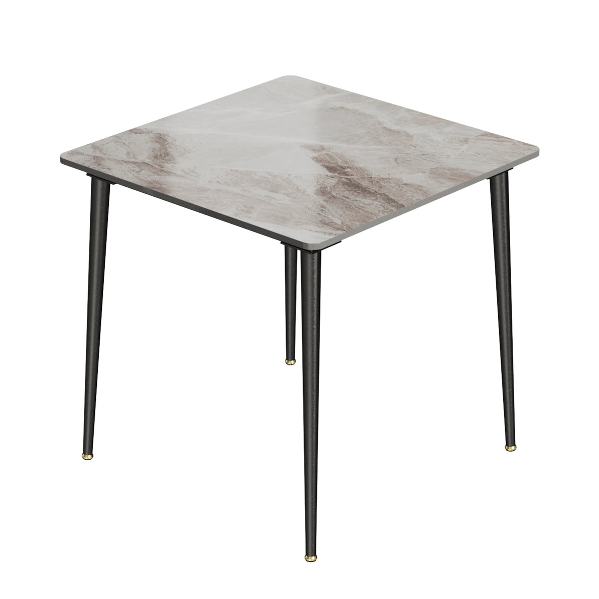 Square Marble Dining Table with Metal Legs