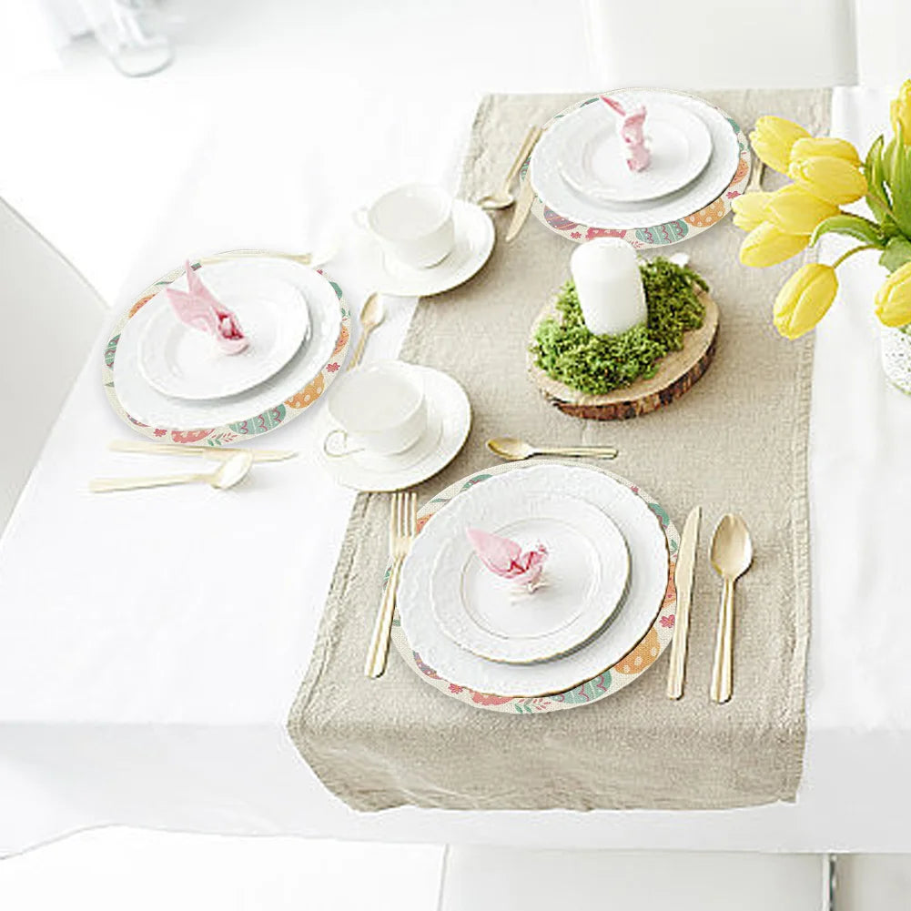 Dining Room Easter Round Placemats Linen