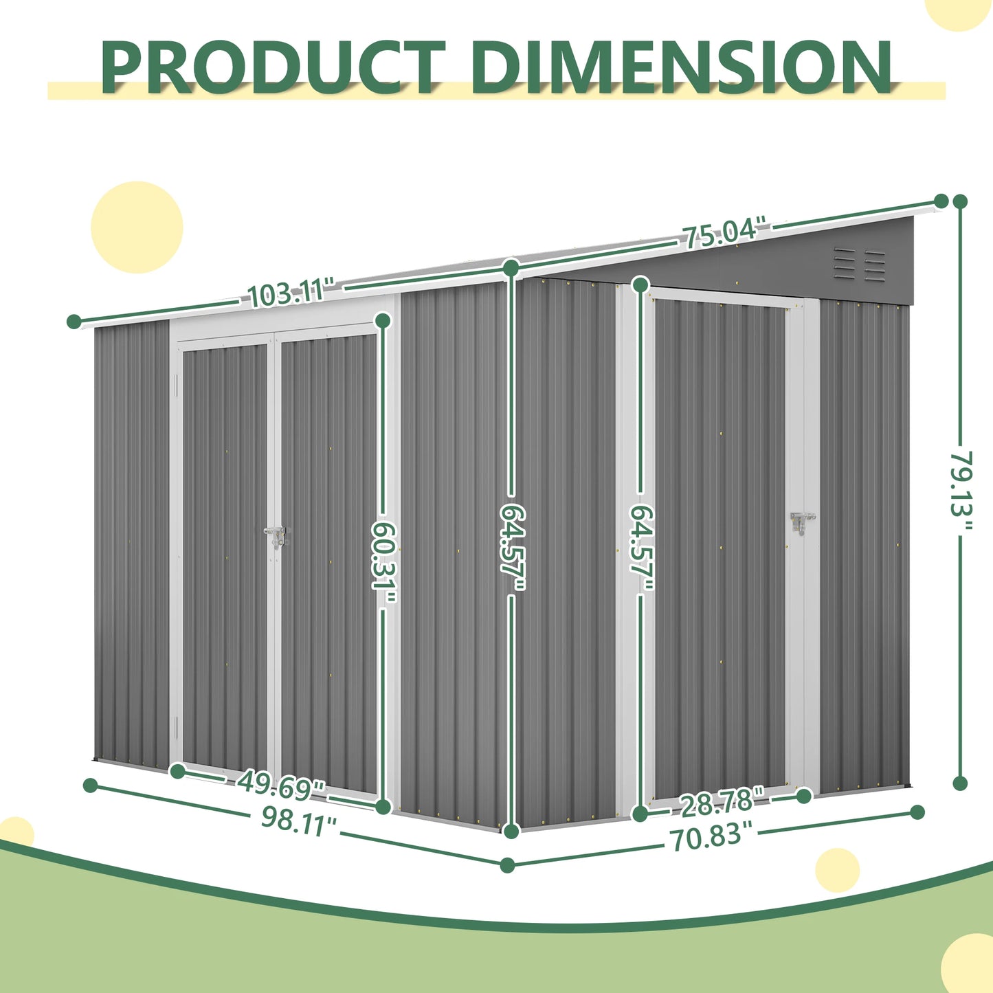 Garden Shed Storage House with Lockable Door