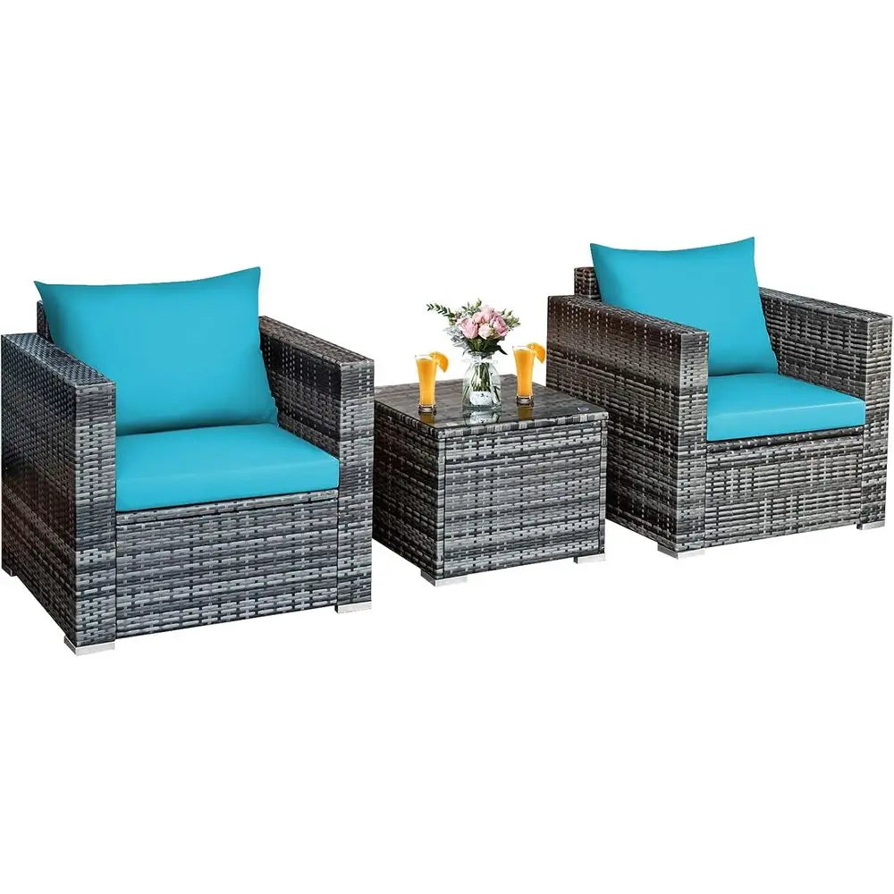 3-Piece Outdoor Wicker Patio Furniture Set