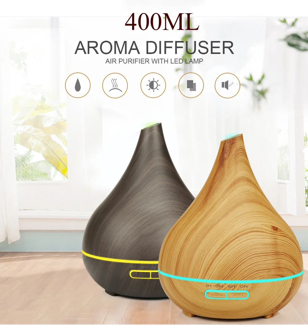 Smart WiFi Wooden Essential Oil Diffuser