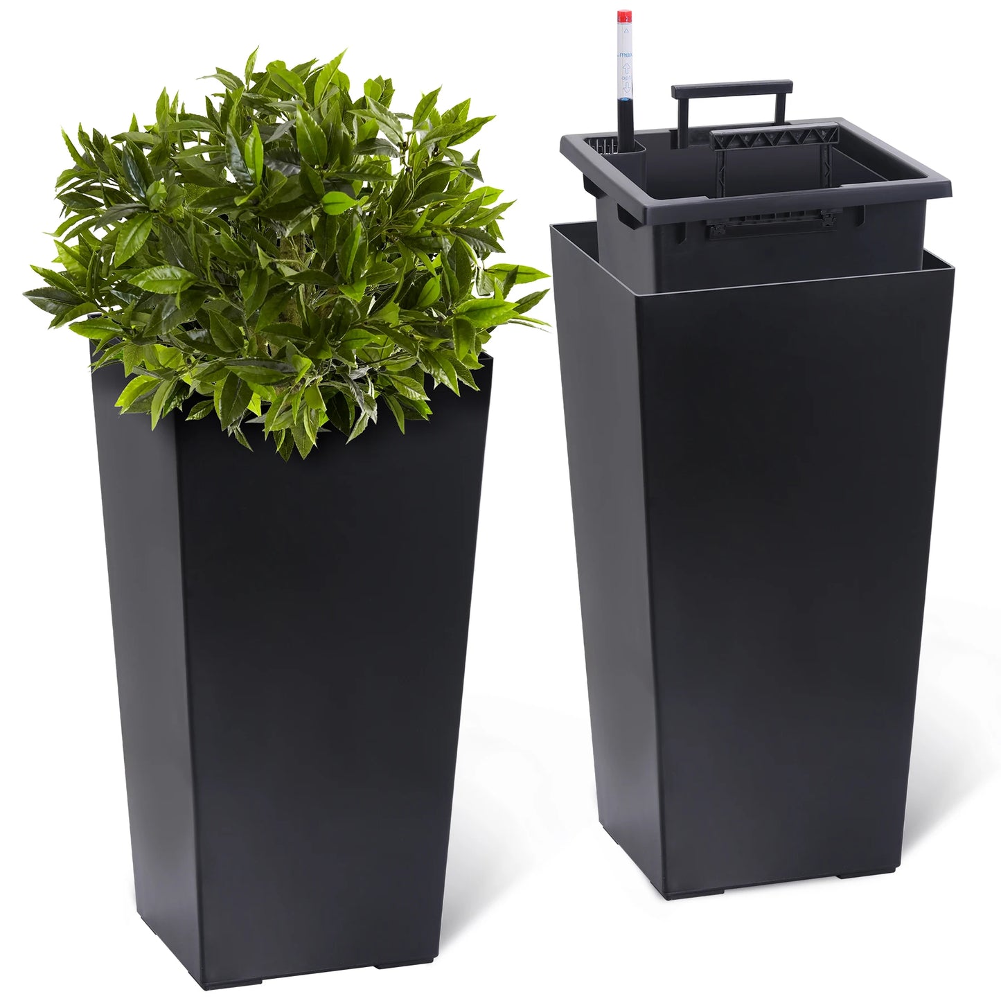 High Front Porch Planter Pots with Drainage Holes Auto Watering