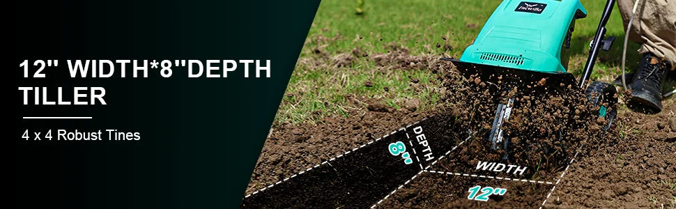 Garden Electric Rototiller Cultivator for the Yard