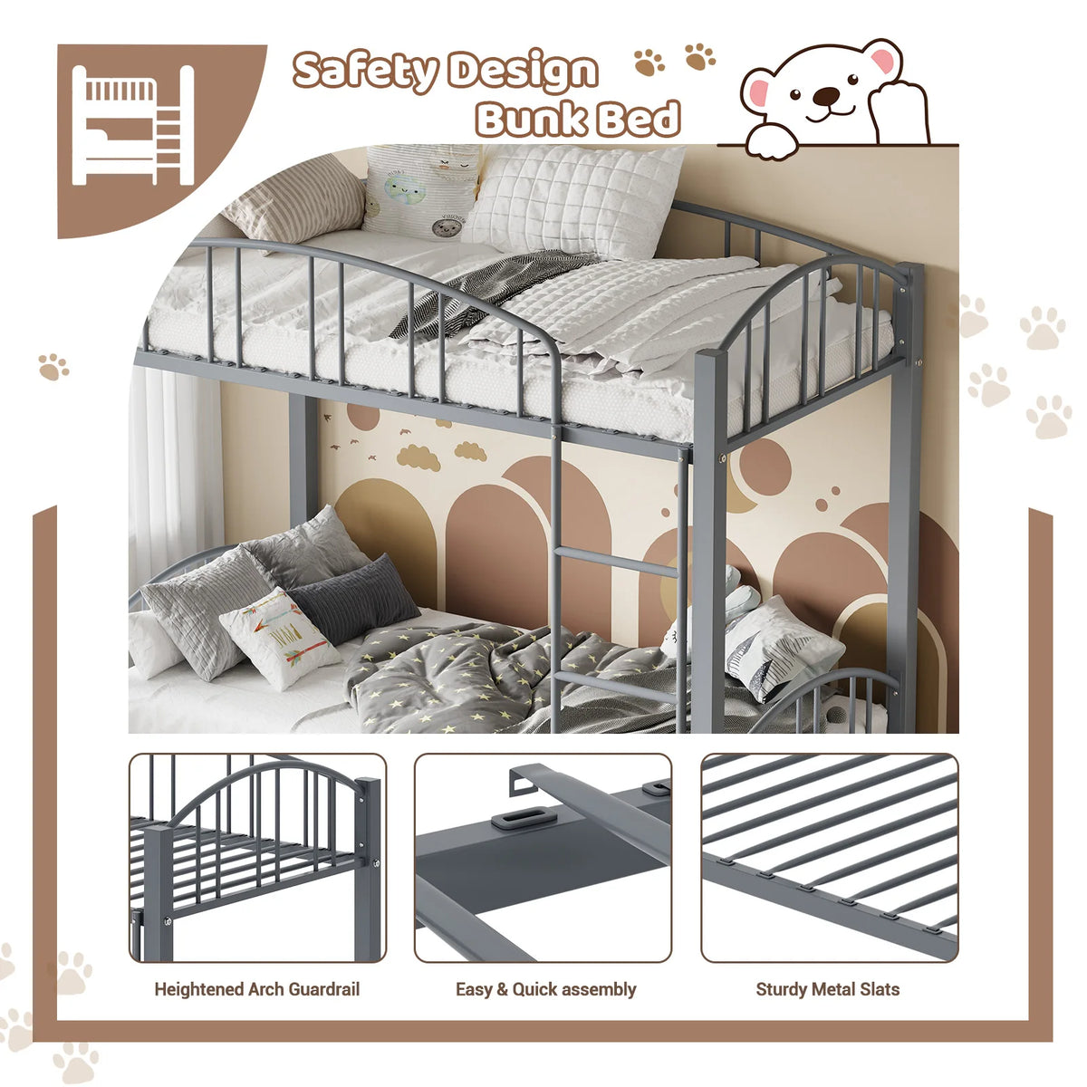 Space-Saving Heavy Duty Bunk Bed