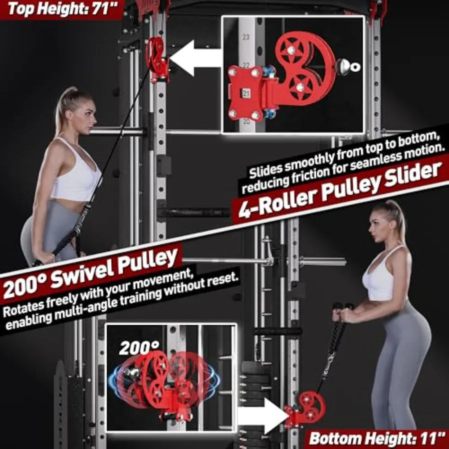 Weight Stacks 6-in-1 Power Rack Crossover Pull-Up Dip Station