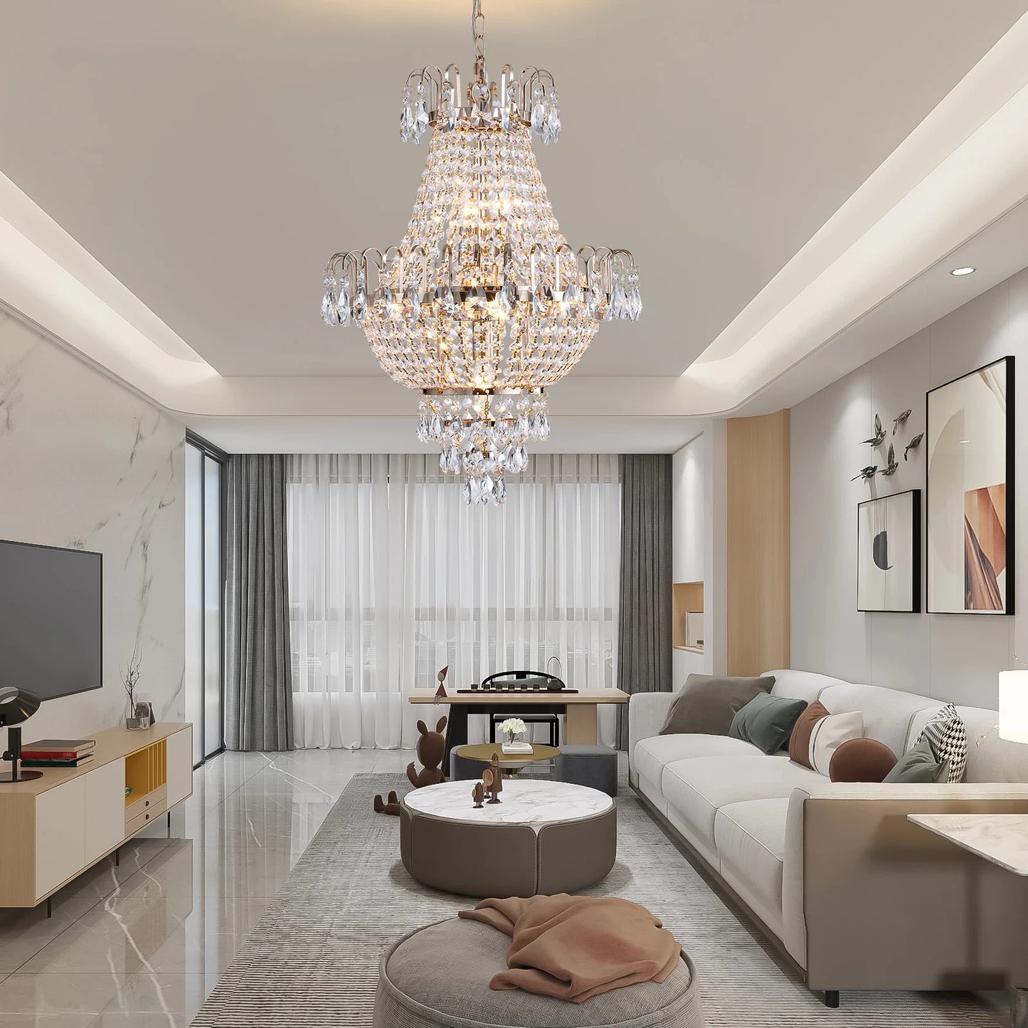 Luxury Gold Crystal Chandelier