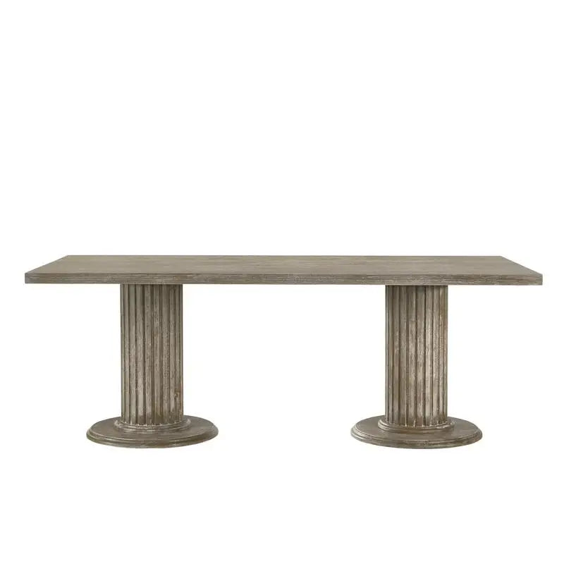 Reclaimed Gray Finish Dining Room Set with Chairs and Table