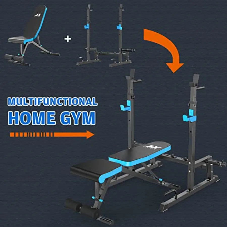 Adjustable Weight Bench with Squat Rack
