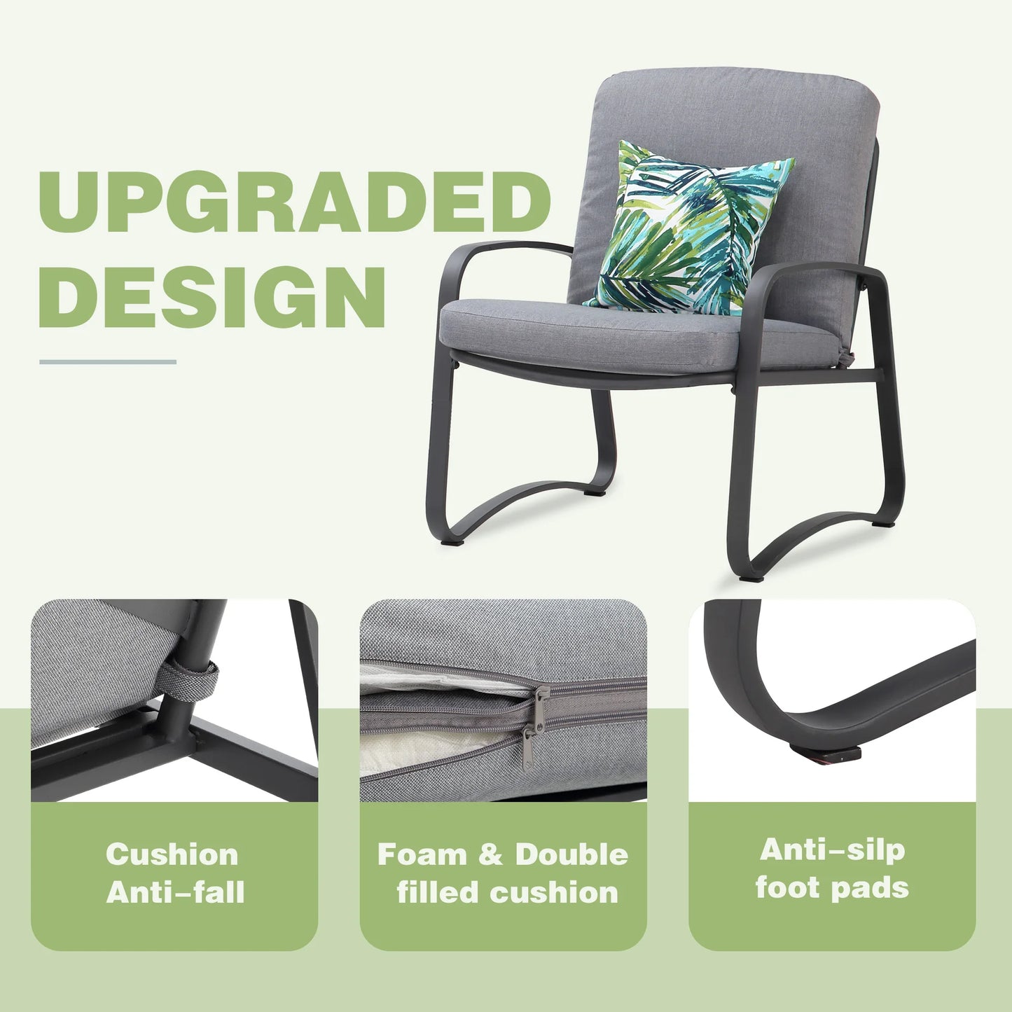 3 Piece Rocking Bistro Set with DPC Coffee Table