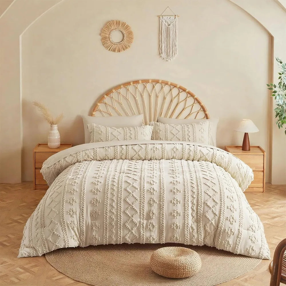 Tufted Boho Bedding in a Bag Set
