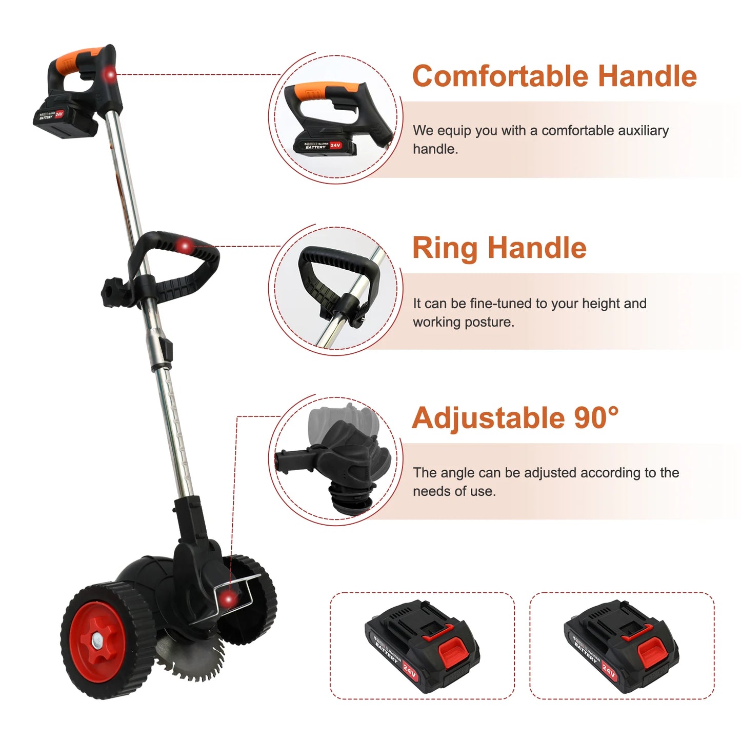 Electric Weed Trimmer With Wheels Lawn Mower