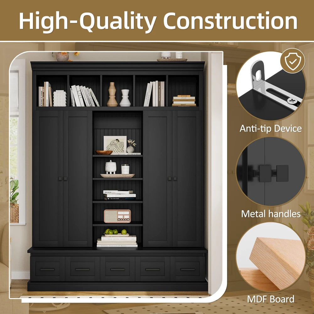 Hall Entryway Storage Organizer Cabinet with Bench