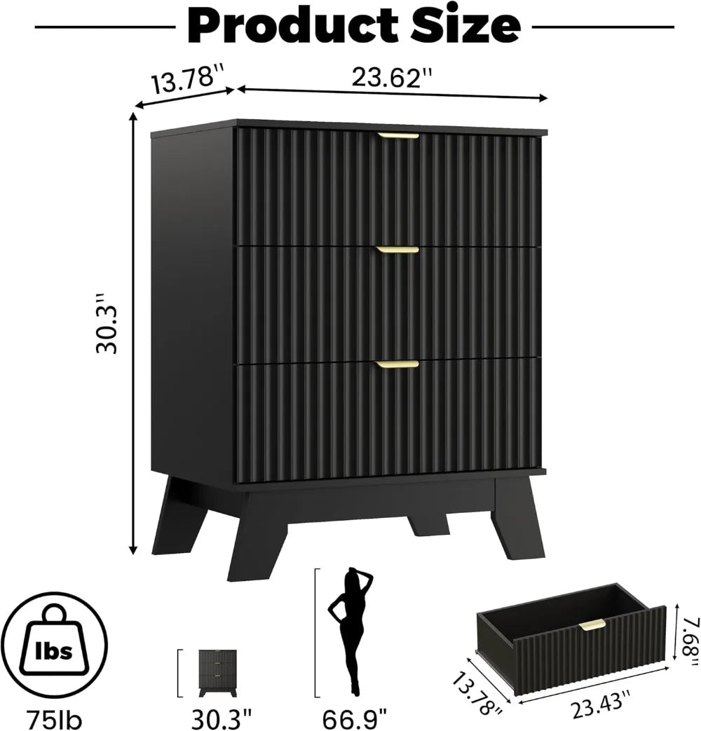 Mid Century Fluted Nightstand