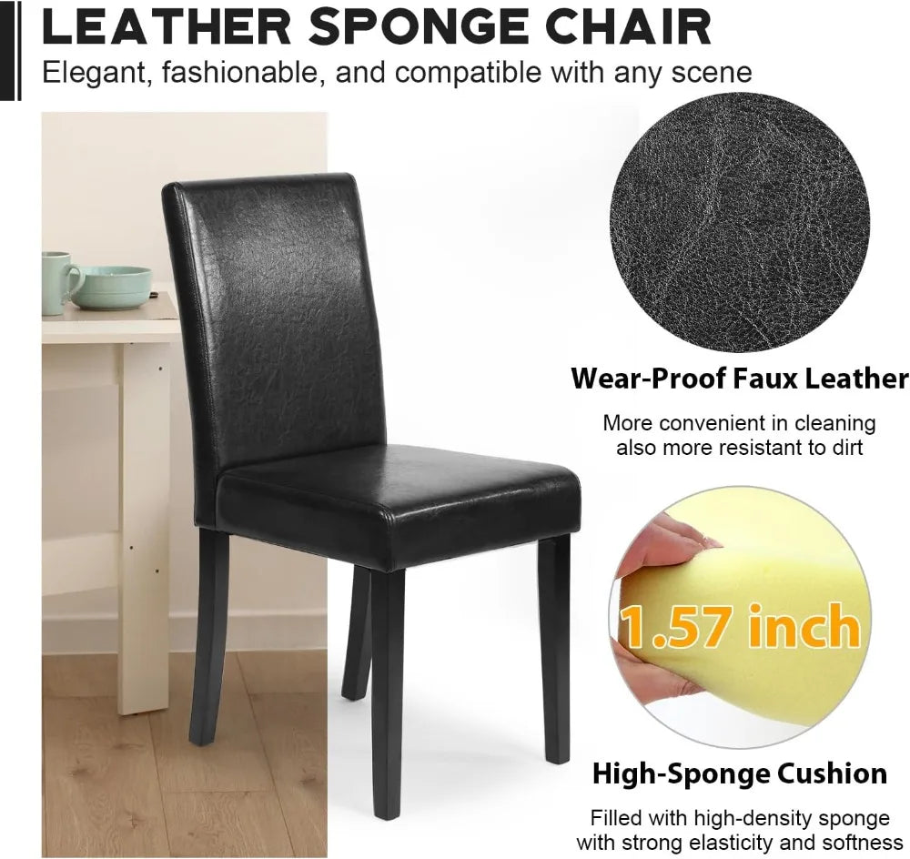 PU Cushion Chairs with Waterproof Surface and Wood Legs