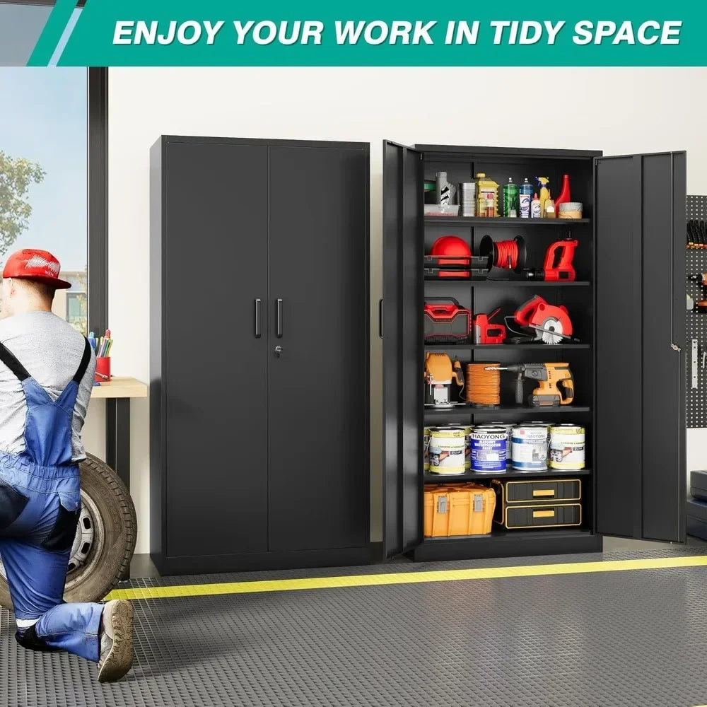 Metal Storage Cabinet with lockable storage cabinets