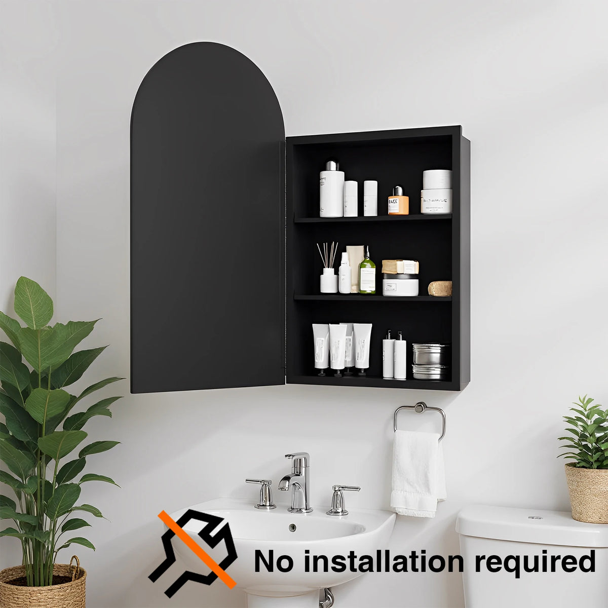 Arched Bathroom Mirror Cabinet