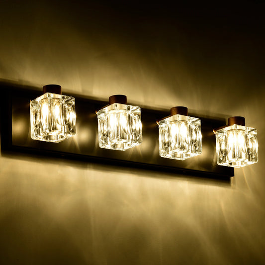 Modern Vanity Lights with Crystal Glass Shade