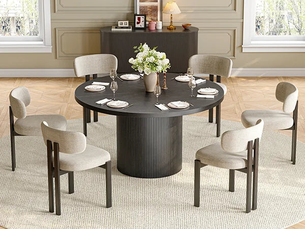Circle Fluted Round Dining Table
