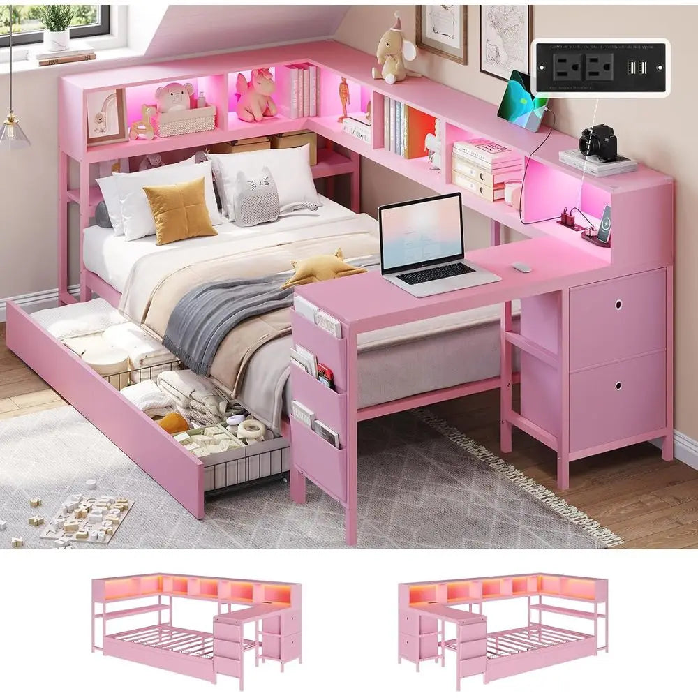 Twin Bed with Desk