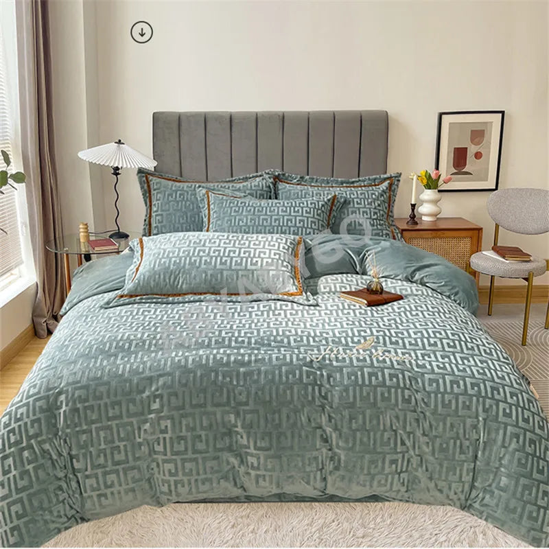 Bedding Set Luxury Winter Double Sided Milk Velvet Duvet Covers