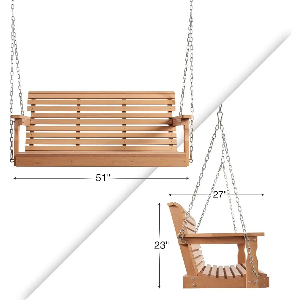 Porch Swing with 2-Person Poly Lumber Outdoor Porch Swing