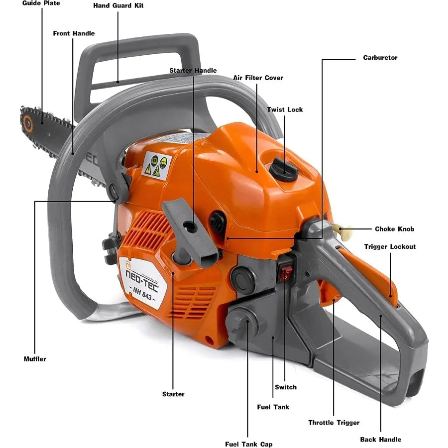 Gas Chainsaw Power-head with Chain