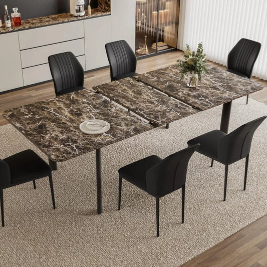 Extendable Dining Table with Upholstered Chairs
