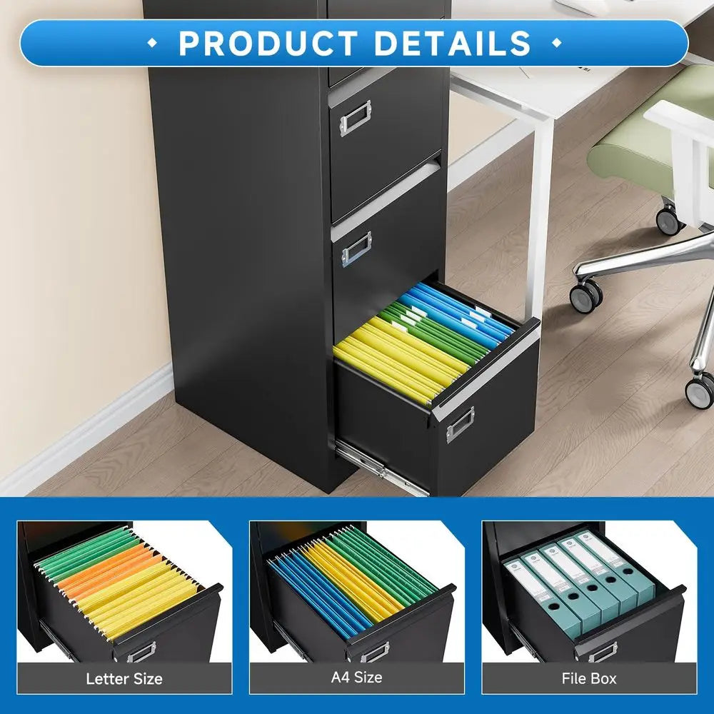 Metal Vertical File Cabinet with Lock