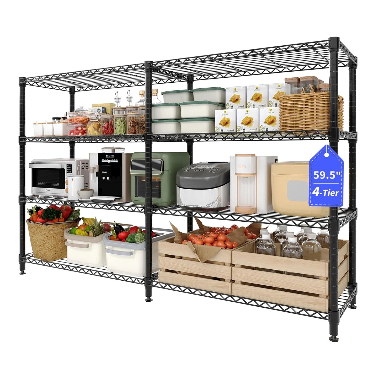 Heavy Duty Metal Shelving Unit Adjustable Organization Shelves