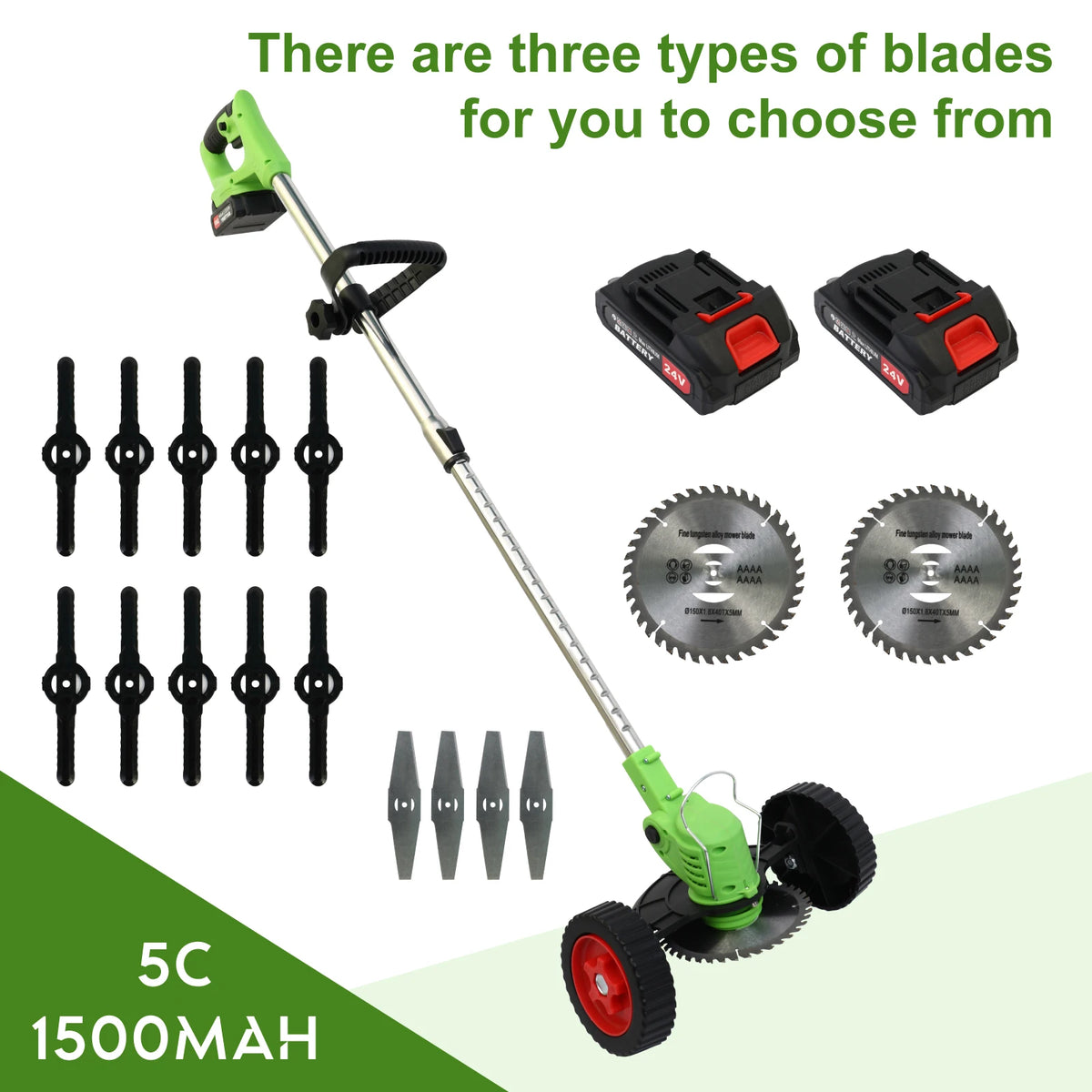 Electric Cordless Lawn Mower with Auxiliary Wheelbase