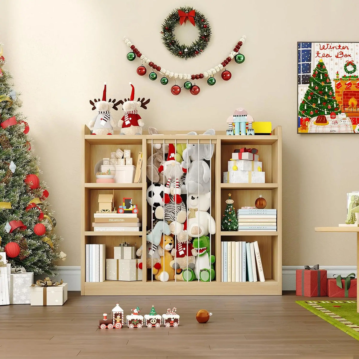 Stuffed Animal Storage Shelf with Rounded Corner
