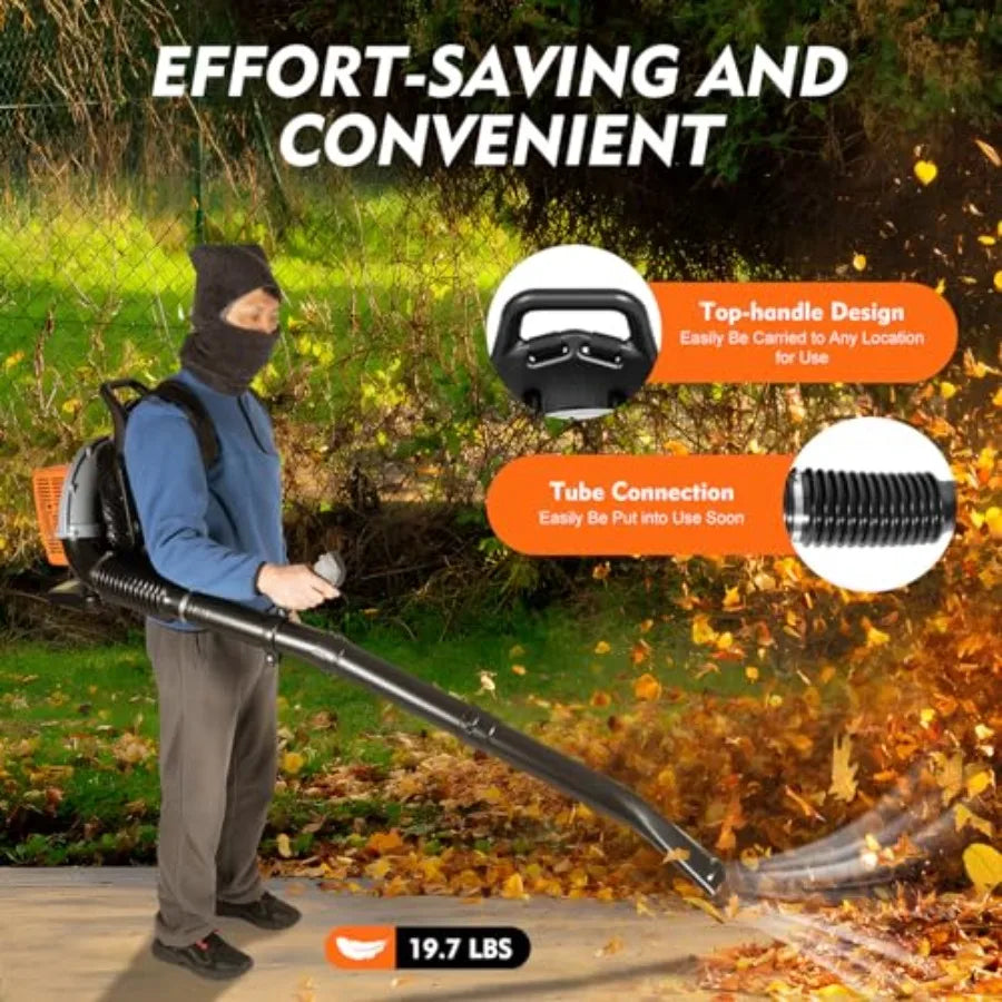 Gas-Powered Backpack Leaf Blower with Padded Harness