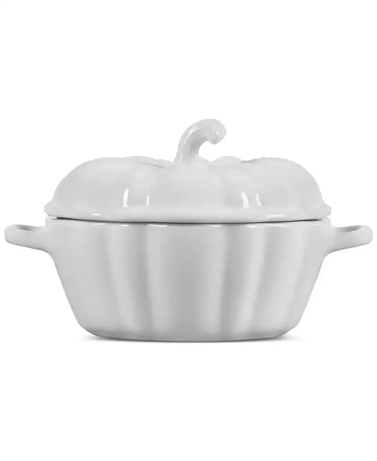 Stoneware Figural Pumpkin Petite Cocotte