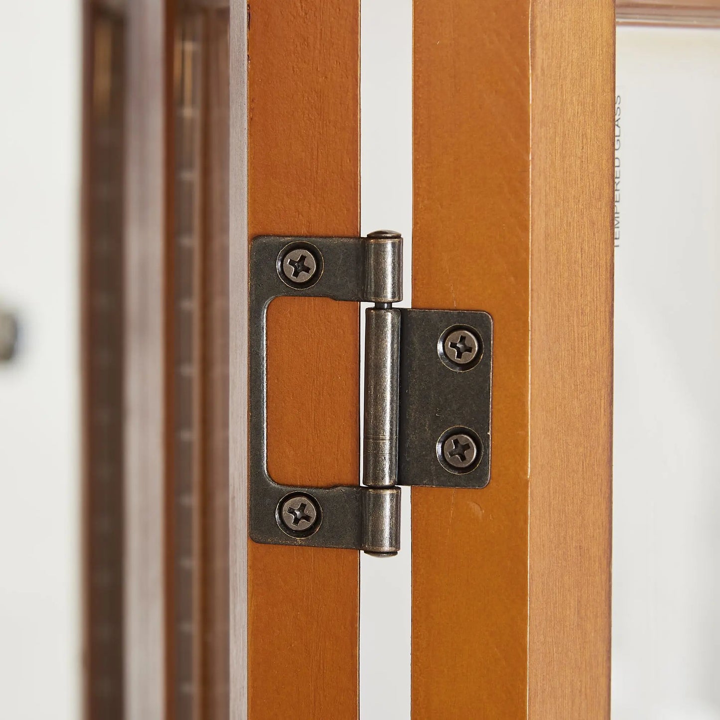 Curio Cabinet with Mirror Adjustable Tempered Glass Shelves Corner