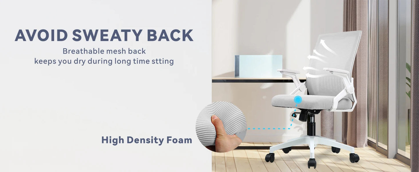 Ergonomic Computer Chair Flip-up Armrests