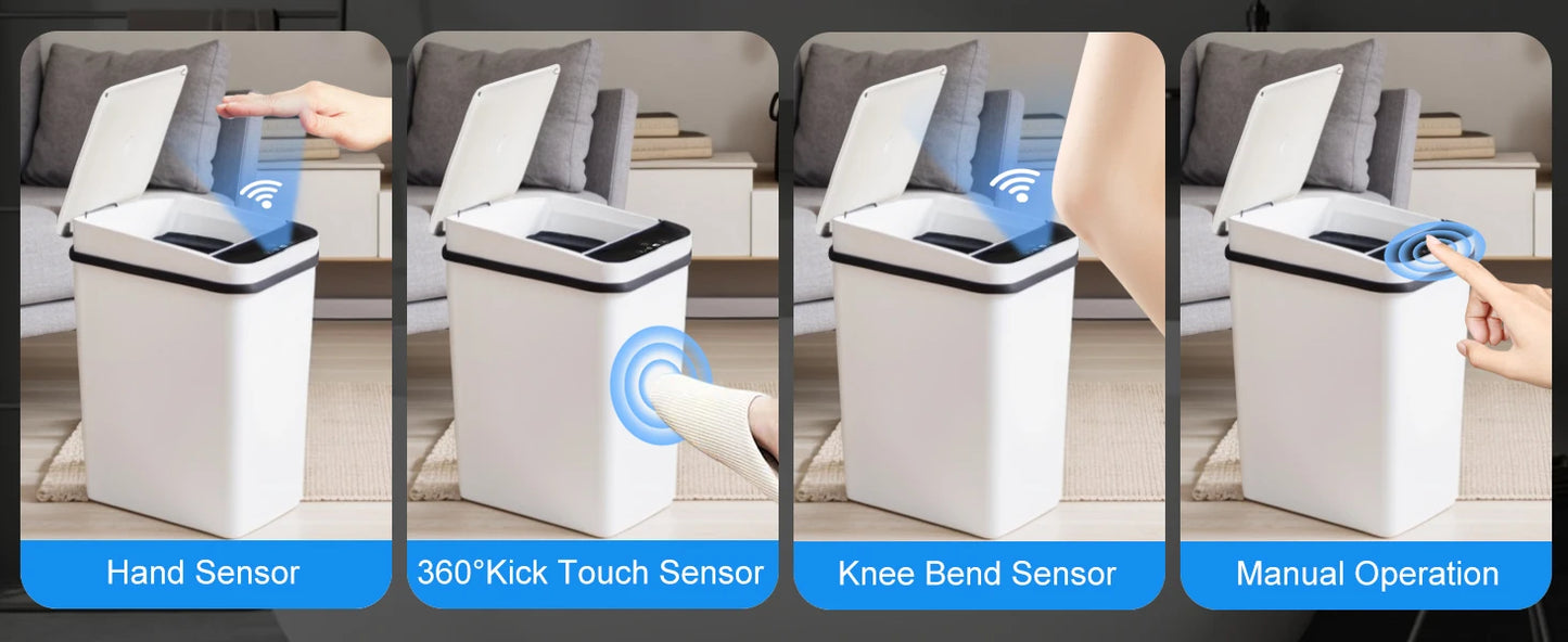 2 Pack 12L Automatic Trash Cans Touch Motion Sensor