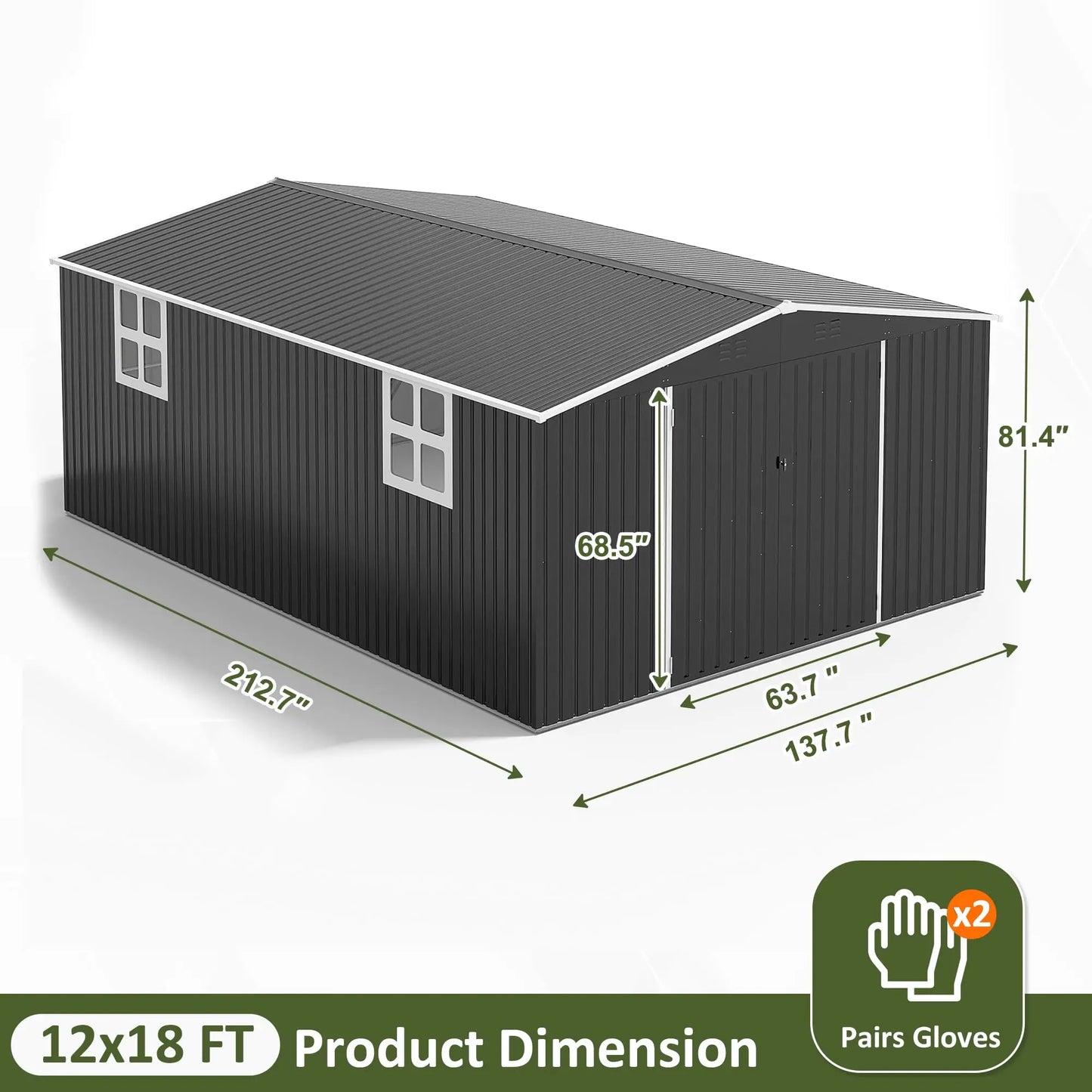 Heavy-Duty Frame Shed w/ Lockable Door