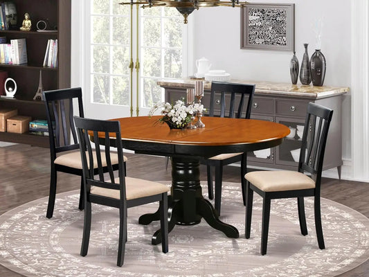 Oval Dining Room Furniture Set with Butterfly Leaves
