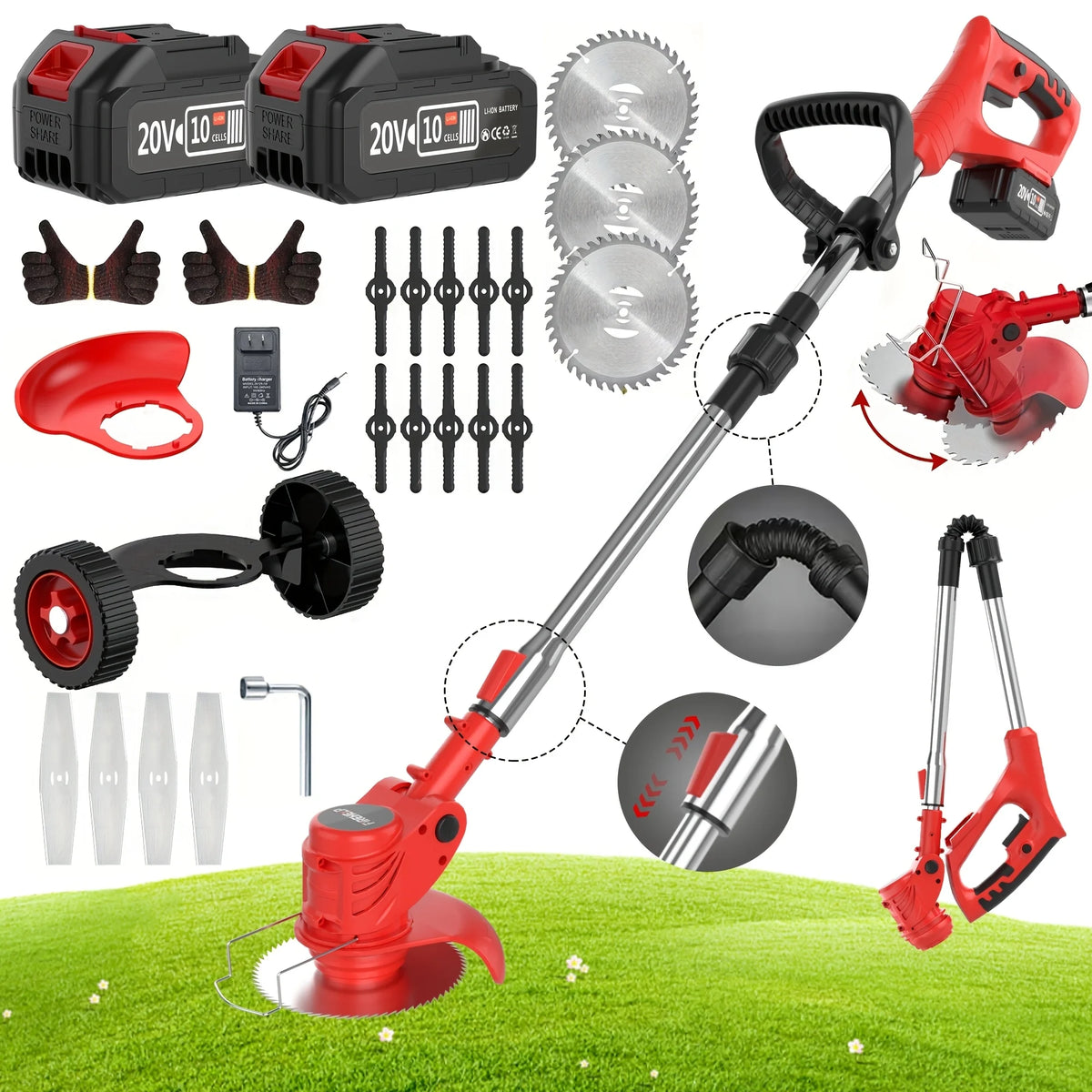 Compact and Portable Cordless Electric Lawnmower