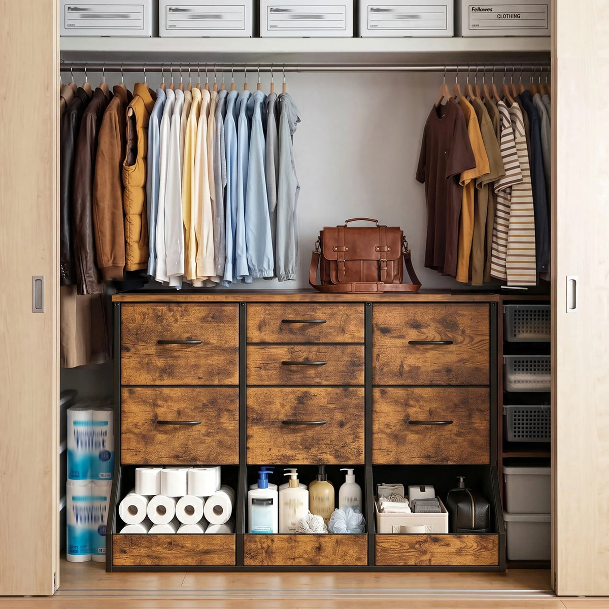 Wood Top & Metal Frame Dresser