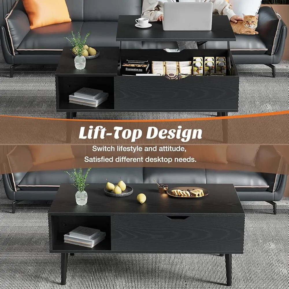 Small Rising Wooden Coffee Table
